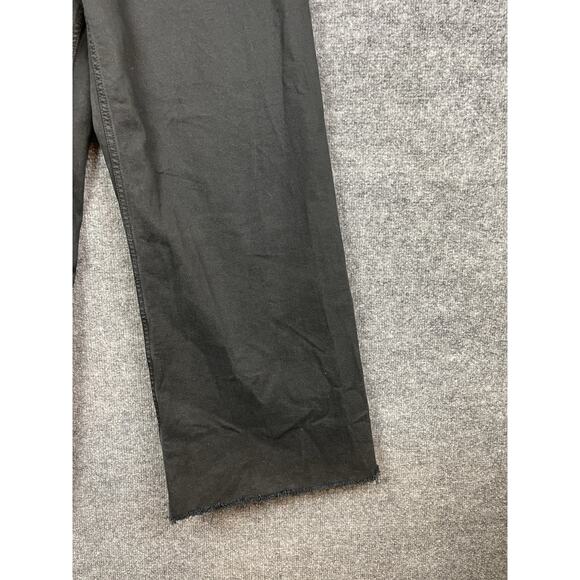 Zara High-rise wide-leg jeans in washed black denim with raw hem Size 10 - Picture 4 of 11